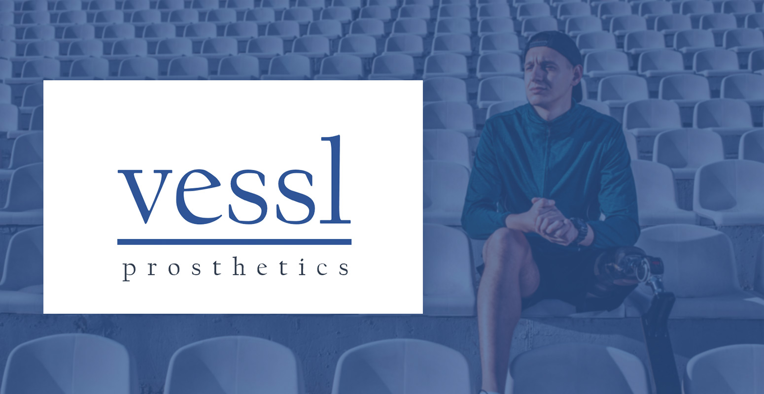 Vessl Logo overlayed on man in bleachers